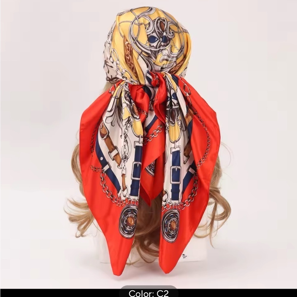 Vibrant Red and Yellow Layered Scarf Wrap